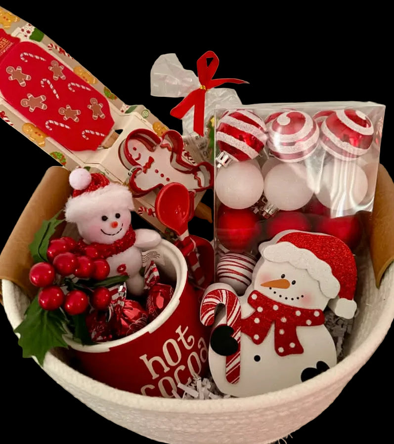Snowman themed Hot Chocolate Gift Basket