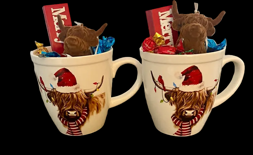 Holiday Cow themed Mugs