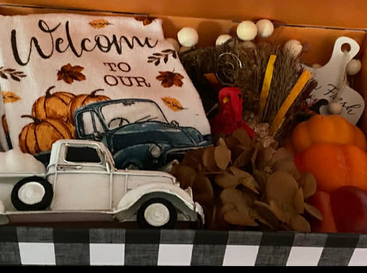 Fall themed Welcome to our Home Box